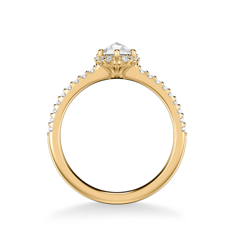 Artcarved Bridal Mounted Mined Live Center Classic Halo Engagement Ring Madelyn 18K Yellow Gold