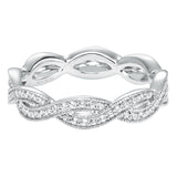 Artcarved Bridal Mounted with Side Stones Stackable Eternity Diamond Anniversary Band 14K White Gold