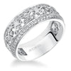 Artcarved Bridal Mounted with Side Stones Vintage Fashion Diamond Anniversary Band Joyce 14K White Gold