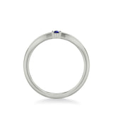 Artcarved Bridal Mounted with Side Stones Contemporary Anniversary Band 18K White Gold & Blue Sapphire