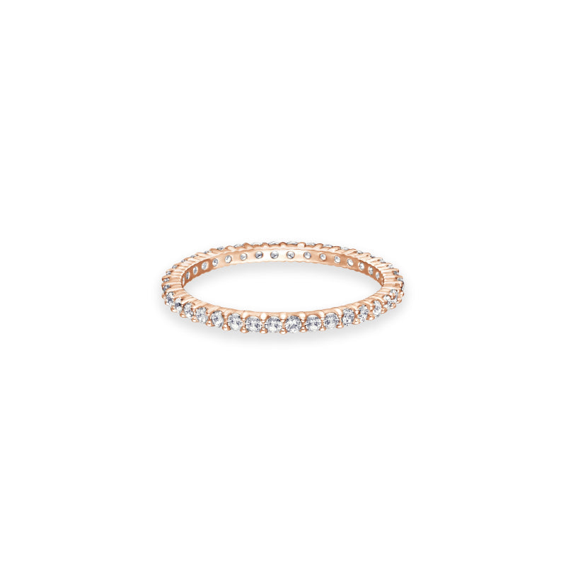 Swarovski Vittore Ring, White, Rose-gold tone plated
