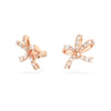 Swarovski Volta Stud Earrings, Bow, Small, White, Rose Gold-Tone Plated