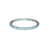 Swarovski Matrix Tennis Bracelet, Round Cut, Blue, Rhodium Plated