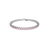 Swarovski Matrix Tennis Bracelet, Round Cut, Pink, Rhodium Plated