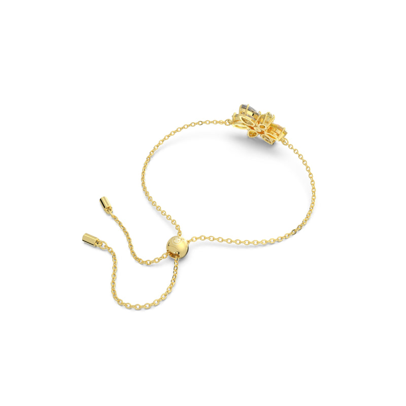 Swarovski Gema Bracelet, Mixed Cuts, Flower, Yellow, Gold-Tone Plated