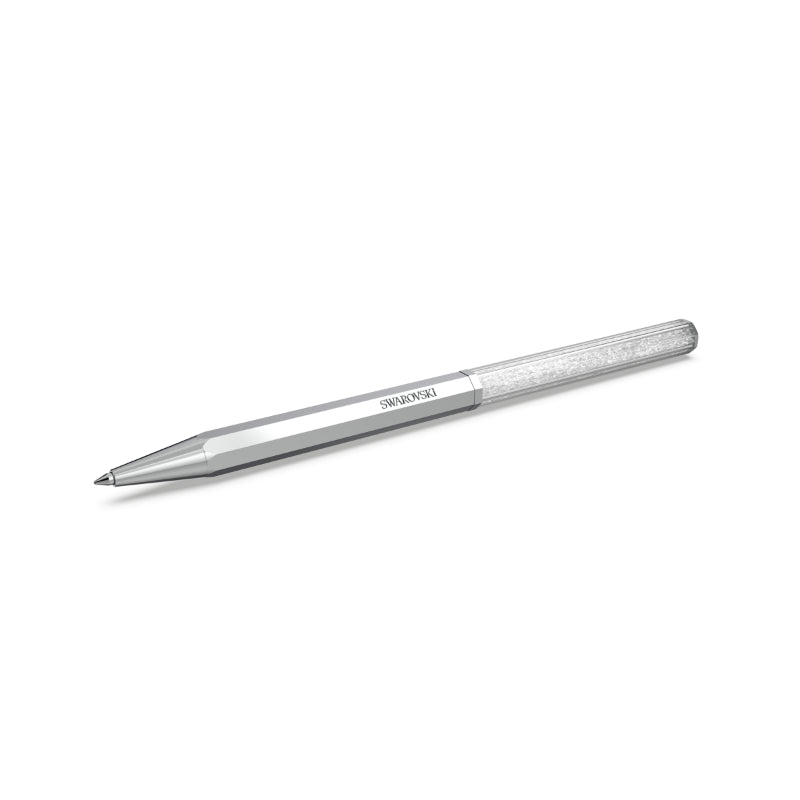 Swarovski Crystalline Ballpoint Pen, Octagon Shape, Silver Tone, Chrome Plated