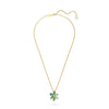Swarovski Gema Pendant, Mixed Cuts, Flower, Green, Gold-Tone Plated