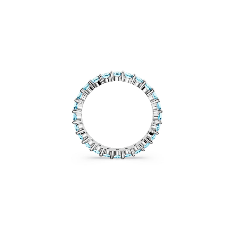 Swarovski Matrix Ring, Round Cut, Blue, Rhodium Plated