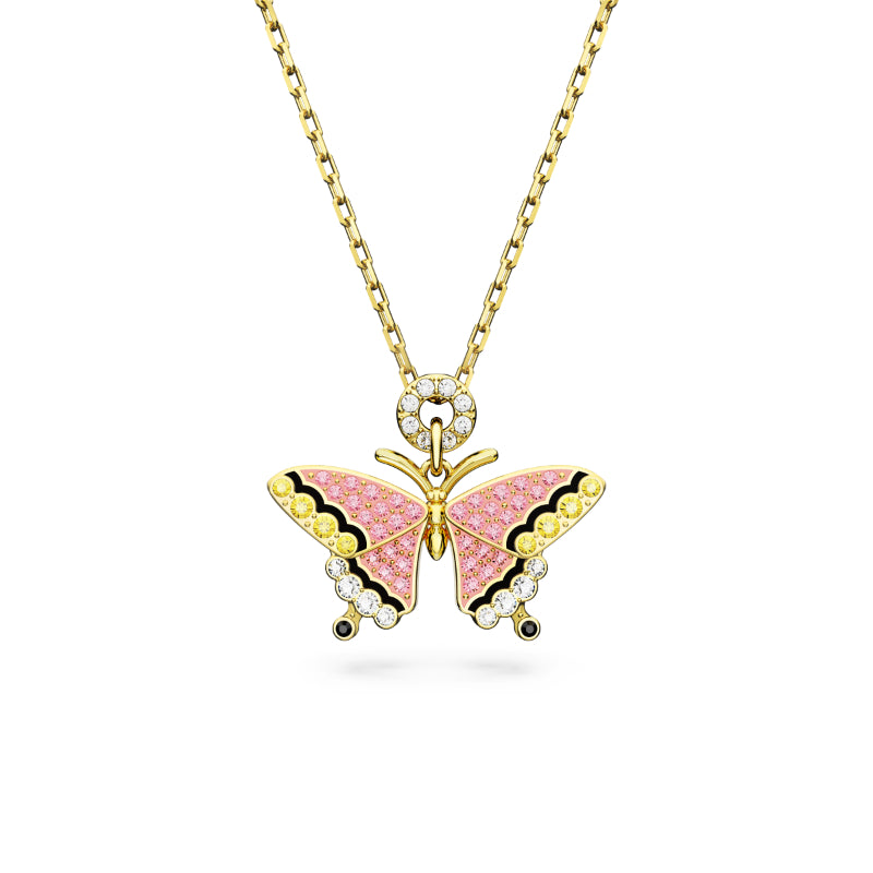 Swarovski Idyllia Pendant, Butterfly, Multicolored, Gold-Tone Plated