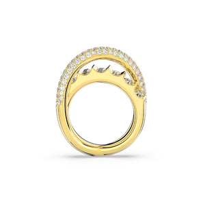 Swarovski Rota Cocktail Ring, Mixed Cuts, White, Gold-Tone Plated