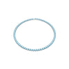 Swarovski Matrix Tennis Necklace, Round Cut, Blue, Rhodium Plated