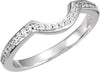 14K White 1/8 CTW Diamond Band for 4.5 mm Round Engagement Ring