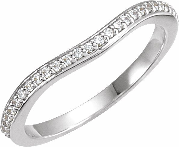 14K White 1/10 CTW Diamond #1 Band for 5.5 mm Square Engagement Ring