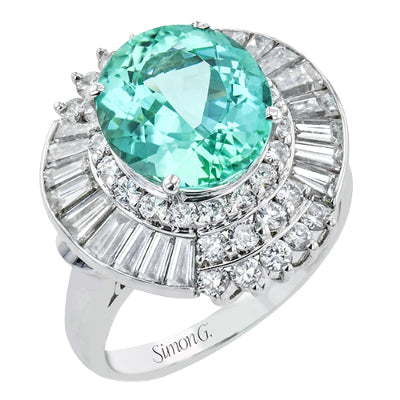 Simon G Fashion Color Ring In Platinum With Diamonds (White)