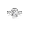Henri Daussi 18K White Gold .75ct. Signature Daussi Halo Cushion Diamond Engagement Ring