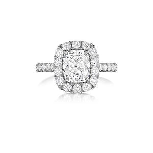 Henri Daussi 18K White Gold .75ct. Signature Daussi Cushion Cut Diamond Engagement Ring