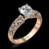 Simon G. Straight 18k Rose Gold Round Cut Engagement Ring