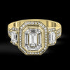 Simon G. 1.01 ctw Halo 18k Yellow Gold Emerald Cut Engagement Ring