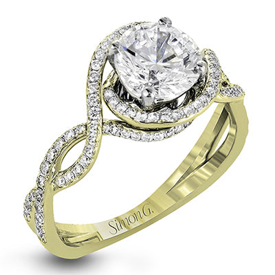 Simon G Bridal Round-Cut Criss-Cross Engagement Ring In 18K Gold With Diamonds (Yellow)