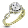 Simon G Bridal Round-Cut Criss-Cross Engagement Ring In 18K Gold With Diamonds (Yellow)