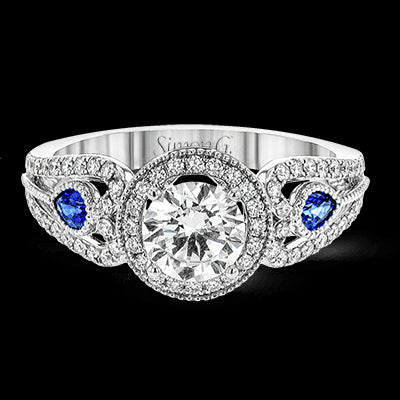 Simon G. 0.33 ctw Halo 18k White Gold Round Cut Engagement Ring
