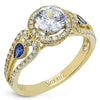 Simon G. Halo 18k Yellow Gold Round Cut Engagement Ring