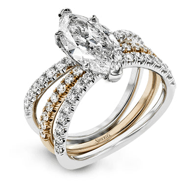 Simon G Bridal Marquise-Cut Engagement Ring & Matching Wedding Band In 18K Gold With Diamonds (White,Rose)