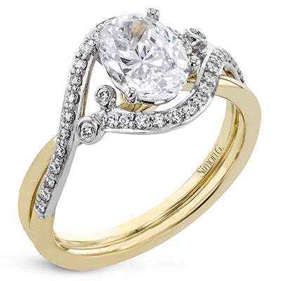 Simon G Bridal Oval-Cut Criss-Cross Engagement Ring In 18K Gold With Diamonds (Yellow)