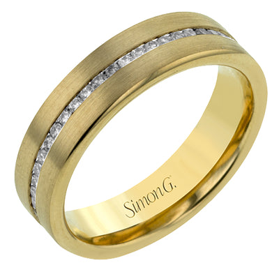 Simon G Men's Wedding Band In 14K Or 18K Gold With Diamonds (Yellow)