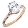 Simon G. Halo 18k Rose Gold Oval Cut Engagement Ring