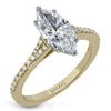 Simon G. Straight 18k Yellow Gold Marquise Cut Engagement Ring