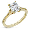 Simon G. Straight 18k Yellow Gold Emerald Cut Engagement Ring