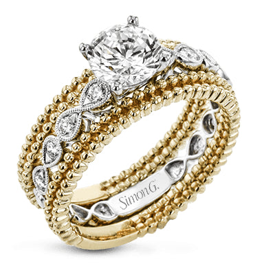 Simon G Bridal Round-Cut Engagement Ring & Matching Wedding Band In 18K Gold With Diamonds (White,Yellow)