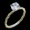 Simon G. Bridal Set 18k Two Tone Gold Round Cut Engagement Ring