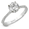 Simon G. Straight Platinum White Round Cut Engagement Ring