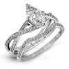 Simon G Bridal Marquise-Cut Criss-Cross Engagement Ring & Matching Wedding Band In 18K Gold With Diamonds (White)