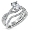 Simon G Bridal Oval-Cut Criss-Cross Engagement Ring & Matching Wedding Band In 18K Gold With Diamonds (White)