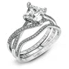 Simon G Bridal Princess-Cut Criss-Cross Engagement Ring & Matching Wedding Band In 18K Gold With Diamonds (White)