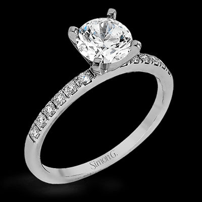 Simon G. 0.58 ctw Straight 18k White Gold Round Cut Engagement Ring