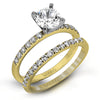 Simon G. 0.58 ctw Bridal Set 18k Yellow Gold Round Cut Engagement Ring