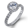Simon G. Bridal Set 18k White Gold Round Cut Engagement Ring