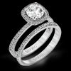 Simon G. 0.46 ctw Bridal Set 18k White Gold Round Cut Engagement Ring