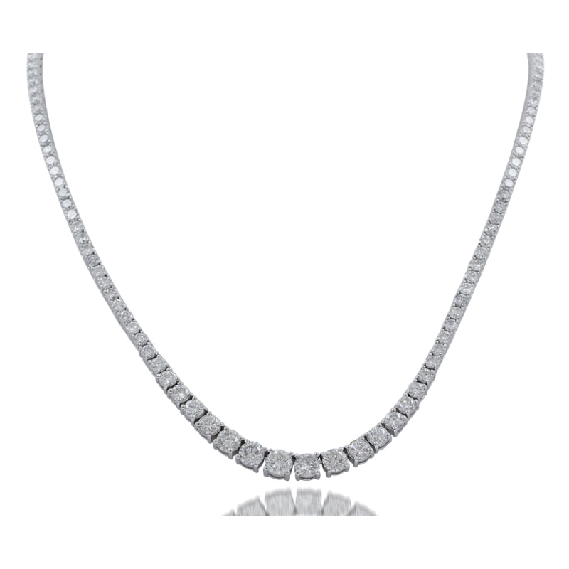 Lab Grown Jewelry 14K White Rivieria Diamond Necklace
