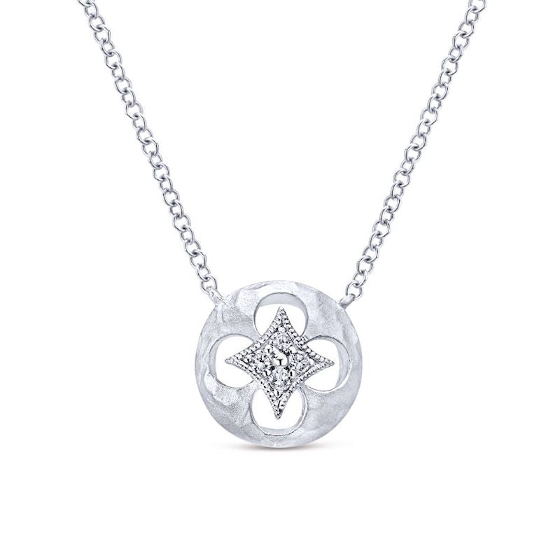 Gabriel & Co. Sterling Silver Souviens Diamond Necklace