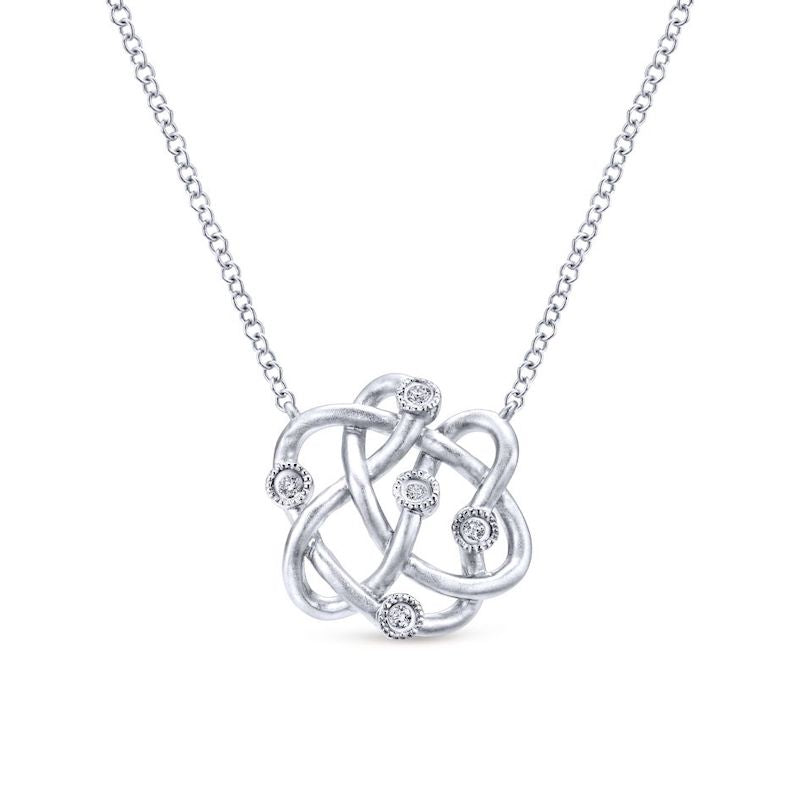 Gabriel & Co. Sterling Silver Contemporary Diamond Necklace