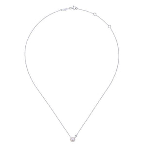 Gabriel & Co. Sterling Silver Grace Diamond and Pearl Necklace