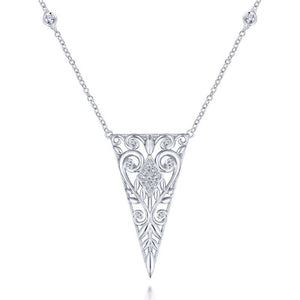 Gabriel & Co. Sterling Silver Victorian Gemstone Necklace