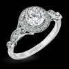 Simon G. 0.25 ctw Halo 18k White Gold Round Cut Engagement Ring