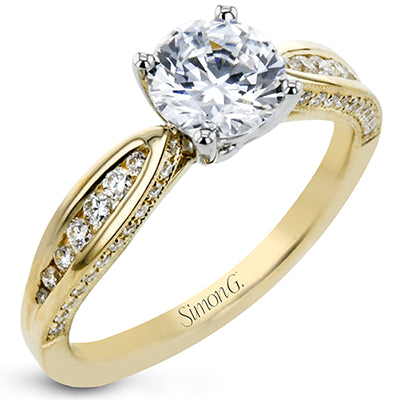 Simon G. Straight 18k Yellow Gold Round Cut Engagement Ring