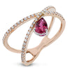 Simon G Fashion Tempera Color Ring In 18K Gold With Diamonds (Rose)